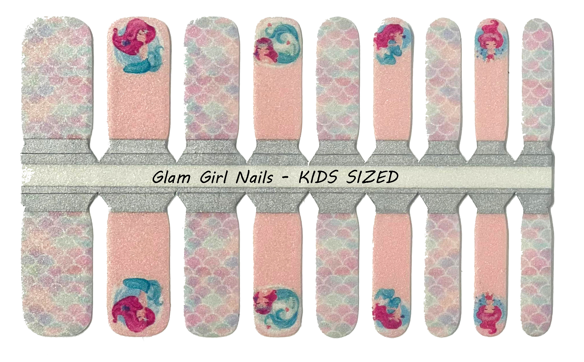 Little Mermaid - KIDS Sized Nail Wraps - Glam Girl Nails