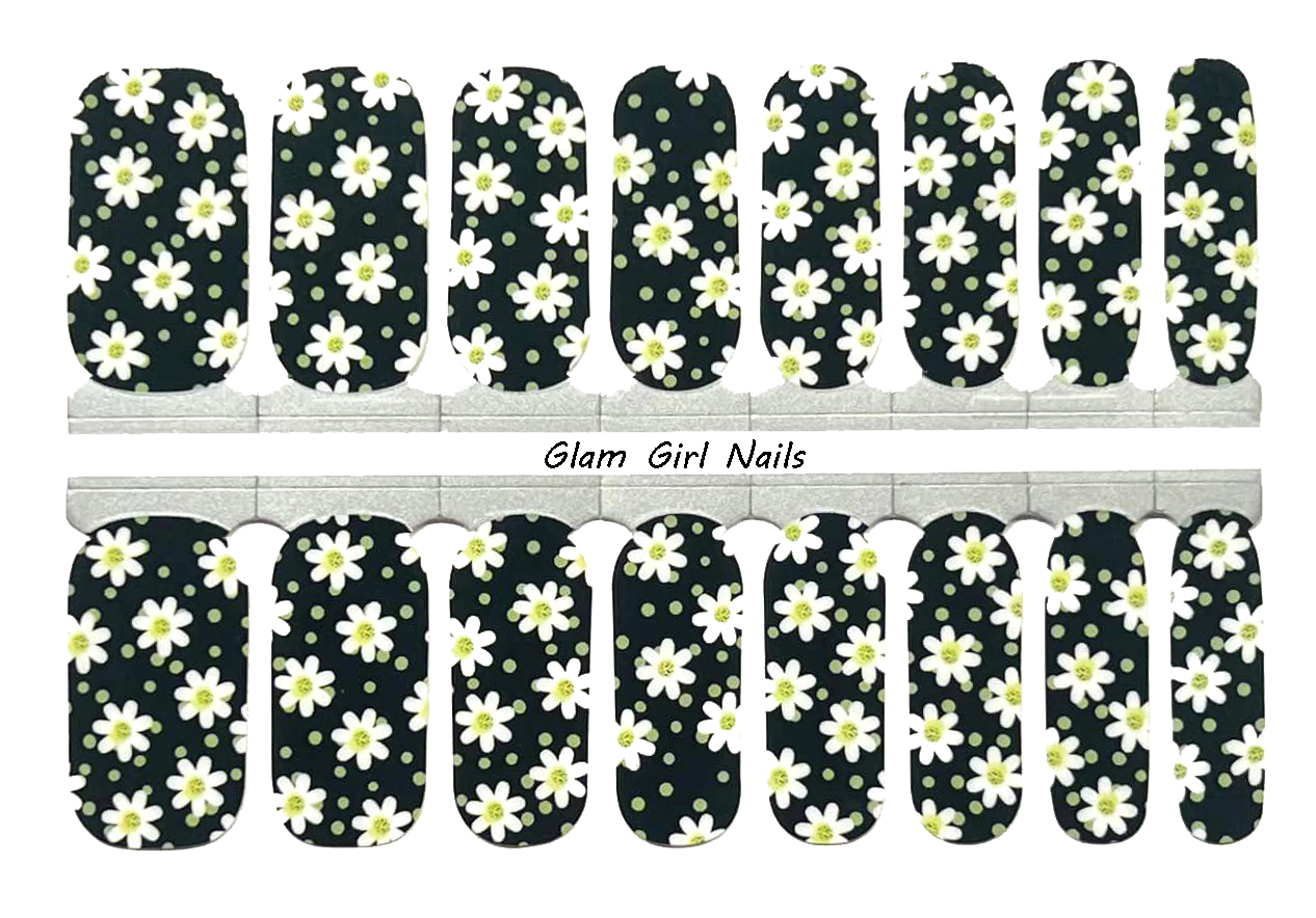 Spring Nail Wraps Oh Daisy! Spring Floral Nail Polish Wraps - Glam Girl Nails
