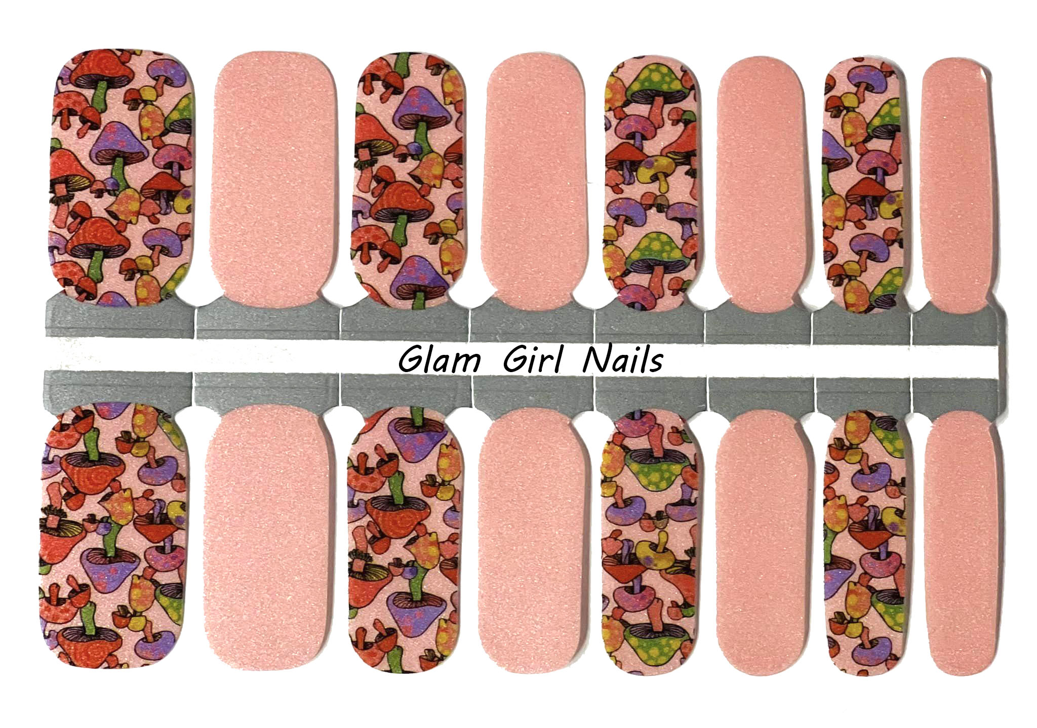 Trippy Mushrooms Nail Polish Wraps Glam Girl Nails